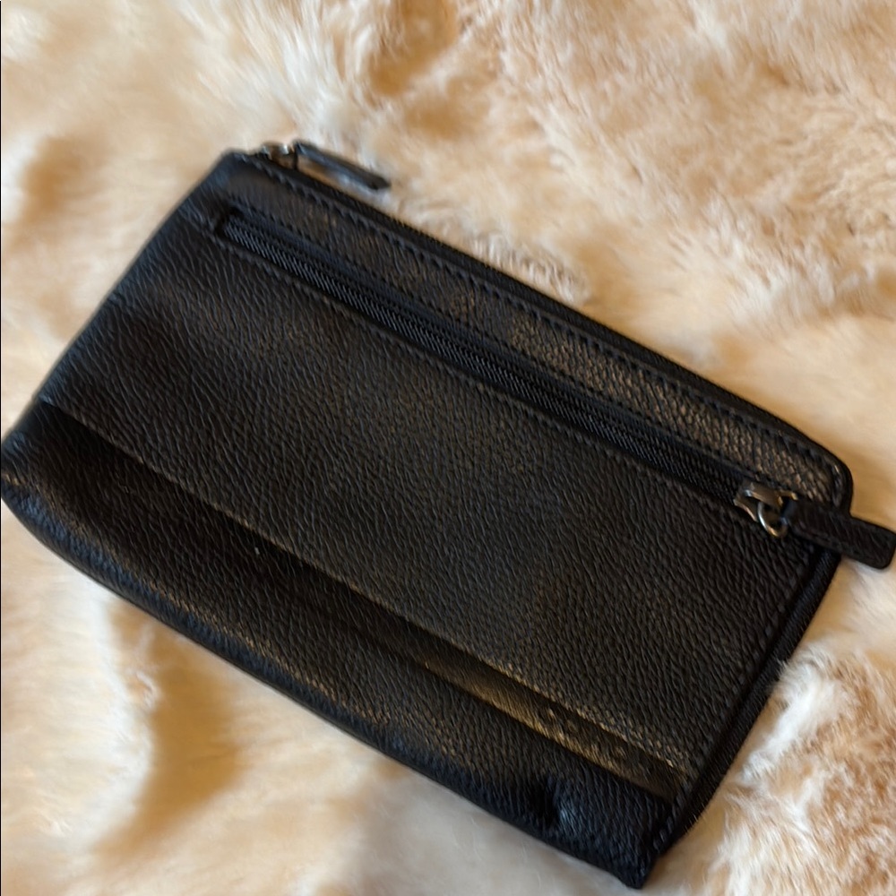 Coach Black Leather Cosmetic Bag
